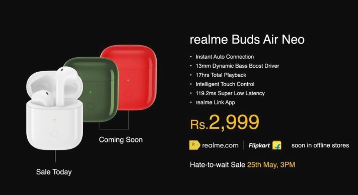 Realme анонсувала бездротові навушники Buds Q і Buds Air Neo і два павербанка