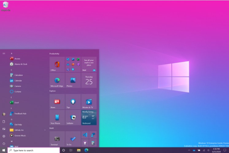 Microsoft представила новий дизайн Windows 10 - з напівпрозорим «Пуском», новими іконками