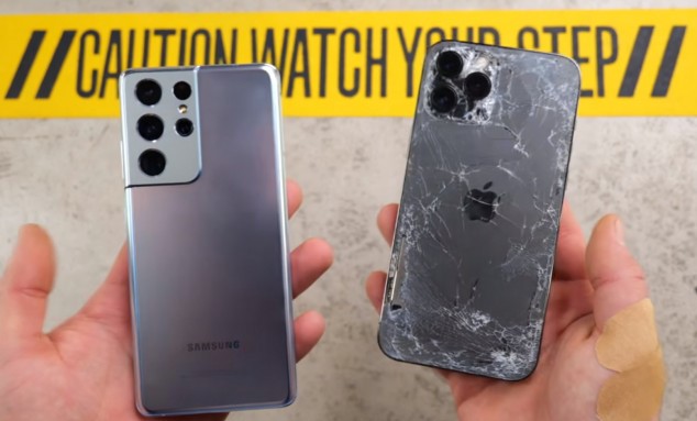 iPhone 12 Pro Max у важкому дроп-тесті знищив Samsung Galaxy S21 Ultra