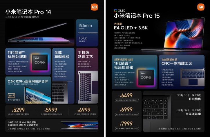 Офіційно представлений Xiaomi Mi NoteBook Pro 14 і Pro 15: преміум-ноутбуки в металі