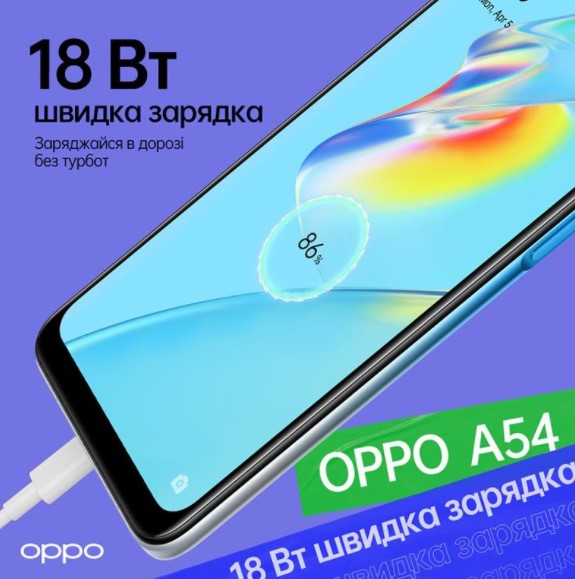 Оголошено старт продажів нового бюджетного смартфона OPPO A54 в Україні