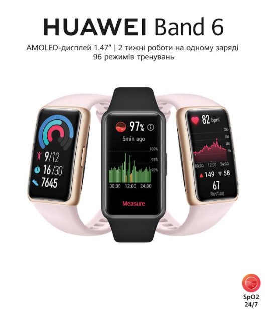 Смарт-годинник Huawei Band 6 вже в Україні за ціною від 1 444 гривень