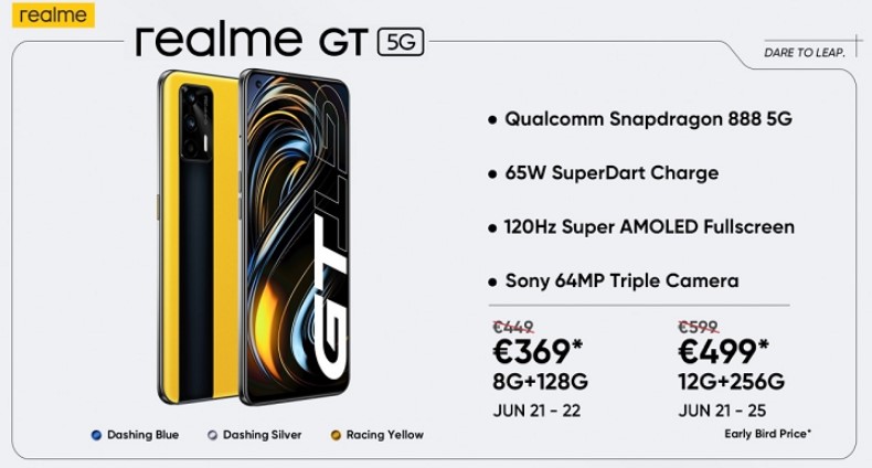Офіційно представлено Realme GT: найдешевшим смартфоном на базі Snapdragon 888