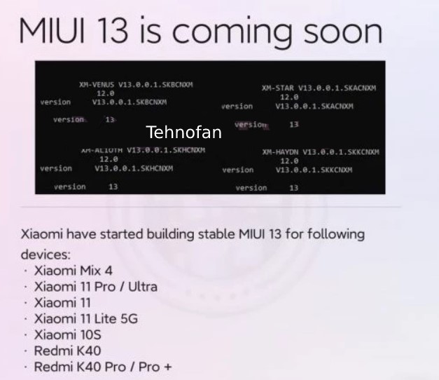 Xiaomi почала тестування MIUI 13 для семи смартфонів