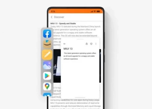 Xiaomi показала в дії нову бічну панель MIUI 13