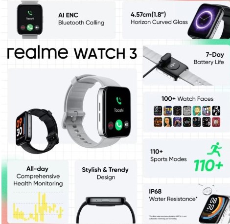 Офіційно представлені realme Watch 3 з функцією дзвінків за 44 долара