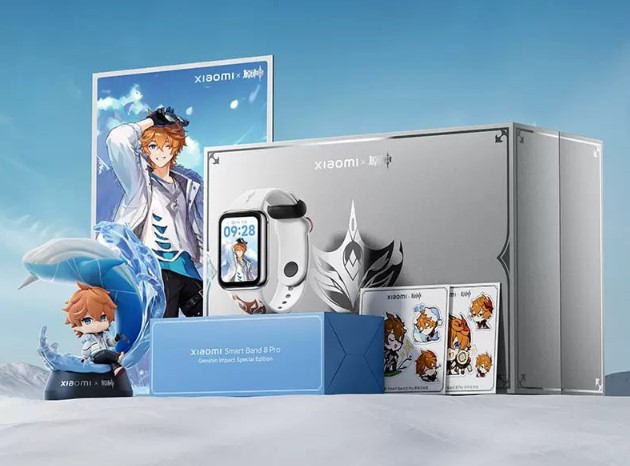 Офіційно представлений Xiaomi Band 8 Pro Genshin Impact: зарядка-фігурка, наклейки та постер з персонажем у комплекті
