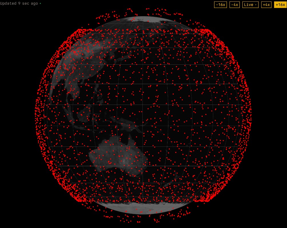 Усі супутники Starlink тепер можна відстежувати у реальному часі