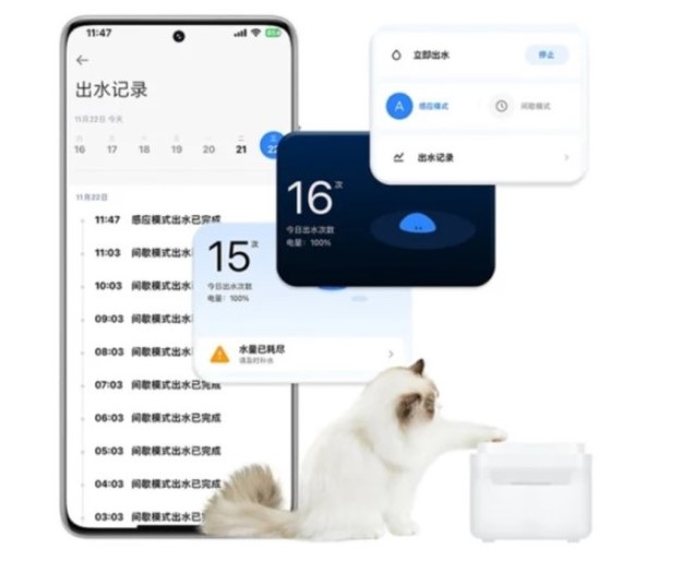 Xiaomi випустила бездротову напувалку для тварин з автономністю до 120 днів
