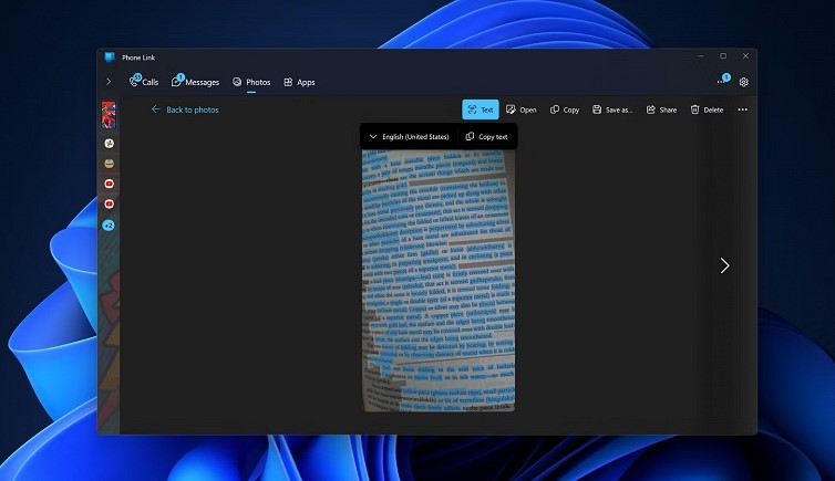 Windows 11 зможе «зчитувати» текст із фото на вашому Android-телефоні