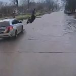 Поліцейські на великій швидкості збили жінку з дитиною на переході: відео