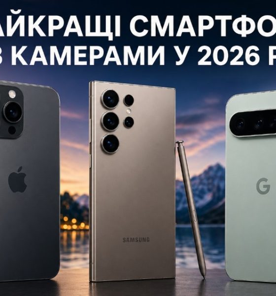 Найкращі смартфони з камерами у 2026 році: три беззаперечні лідери